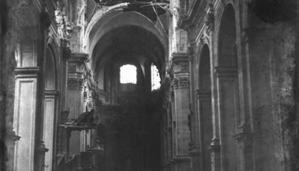 196_The interior of Cambrai Cathedral. Advance East of Arras. October, 1918.